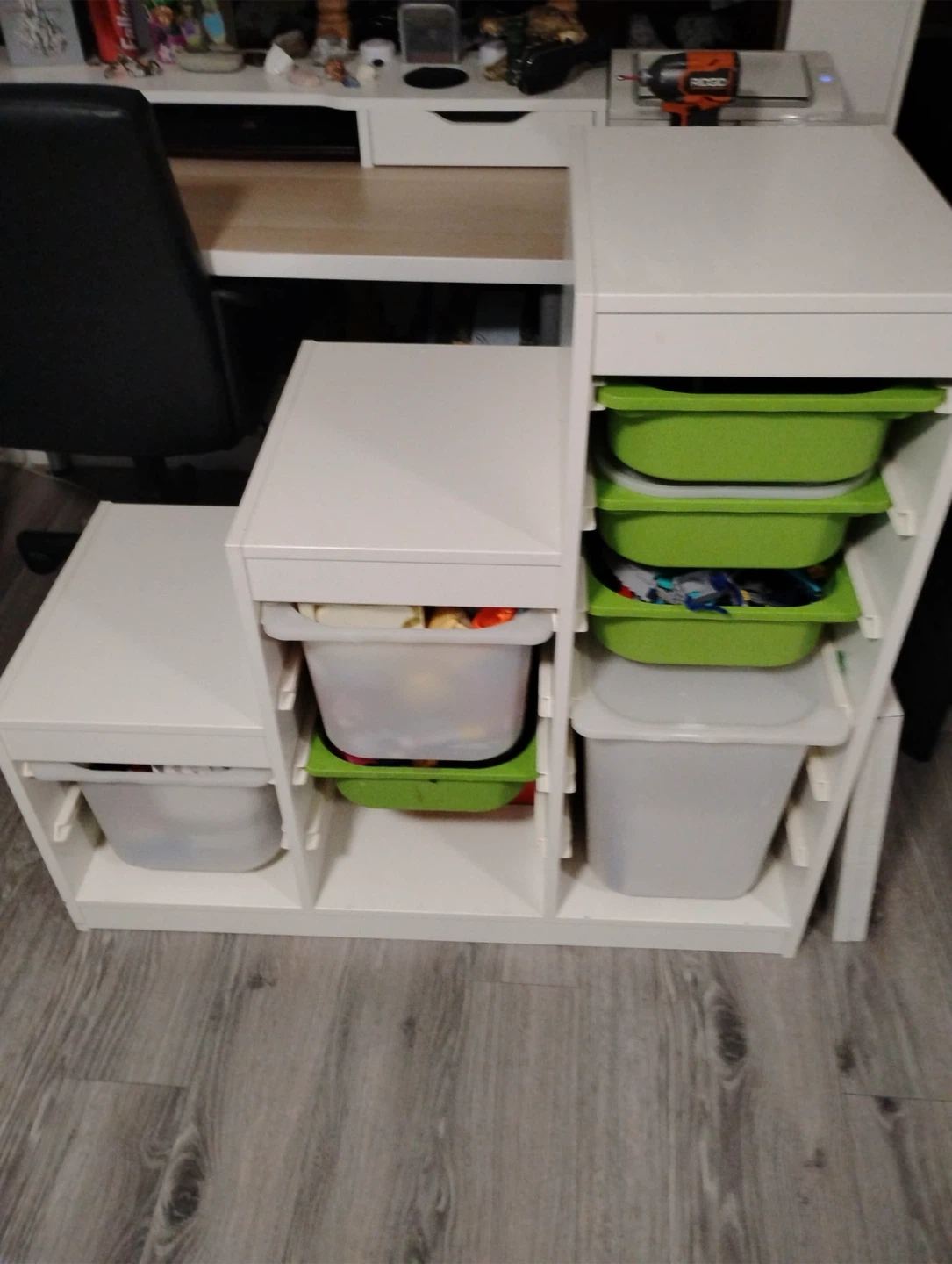White IKEA TROFAST storage unit with bins - photo 3
