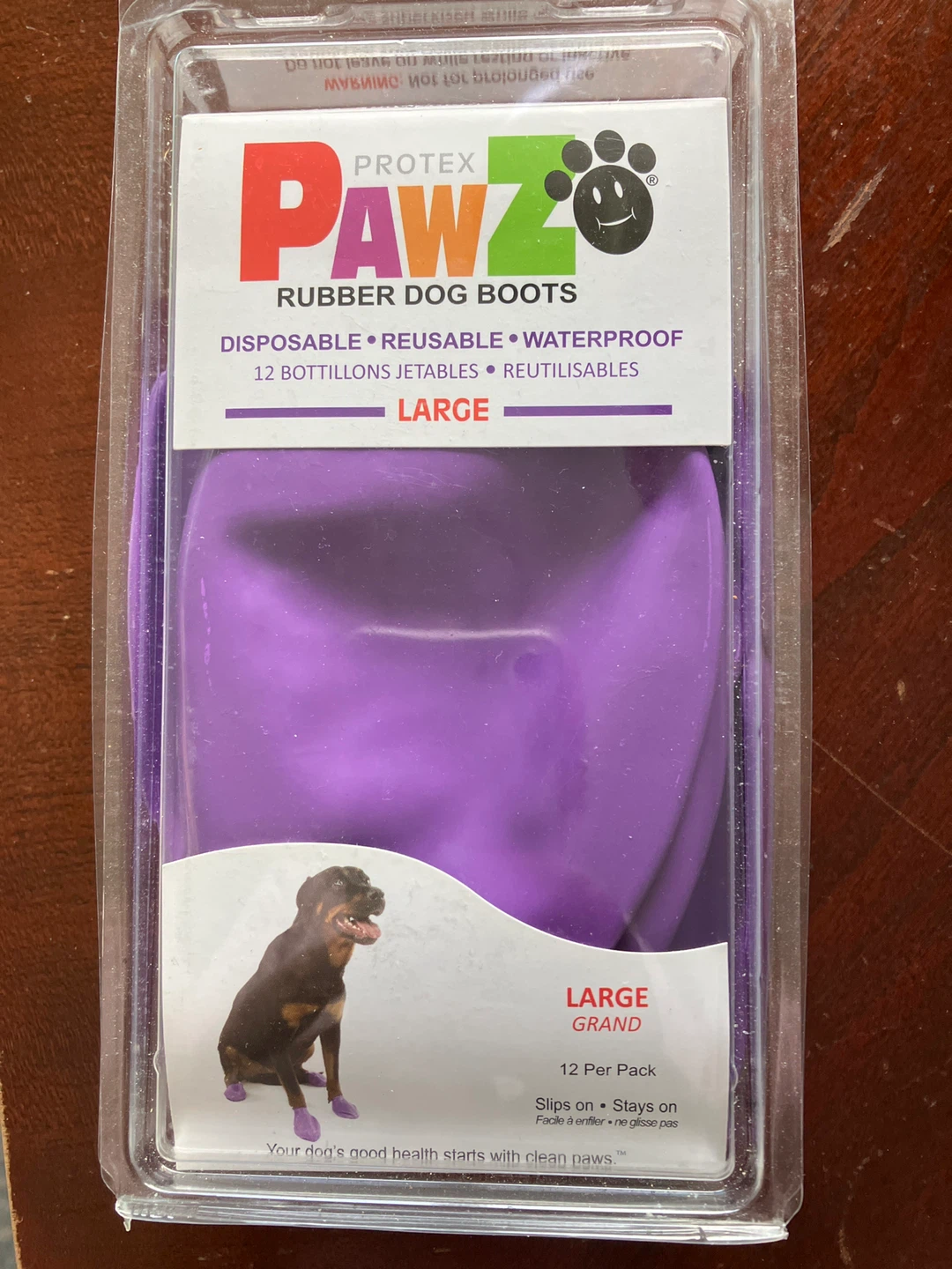 Pawz Rubber Dog Boots, Large, Purple, 12 Pack - photo 2