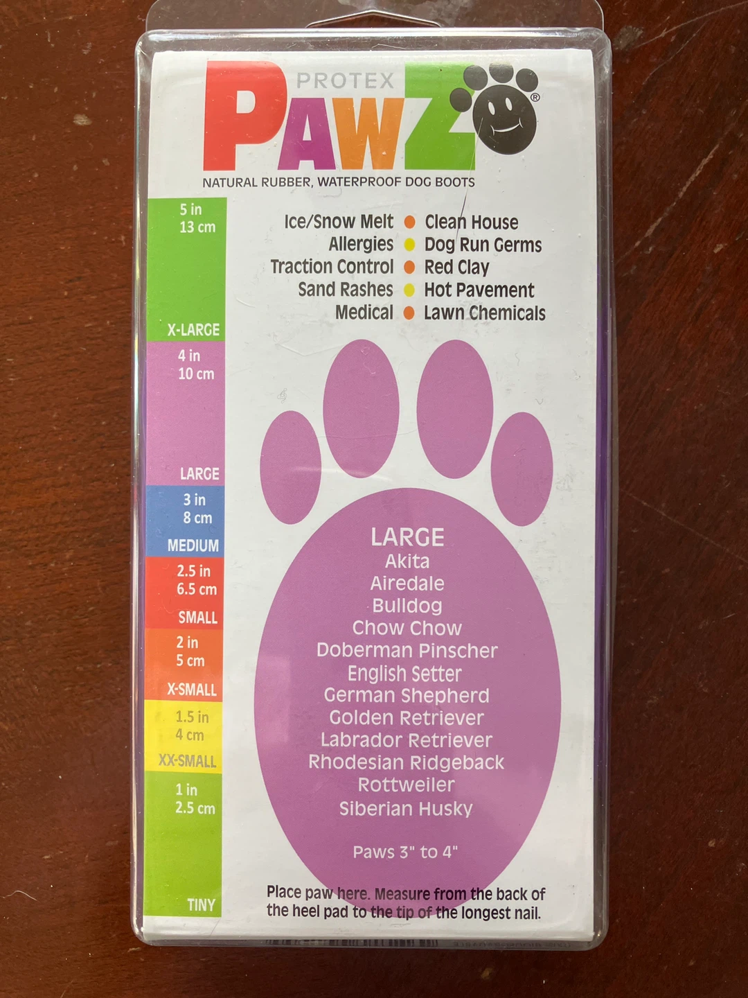 Pawz Rubber Dog Boots, Large, Purple, 12 Pack