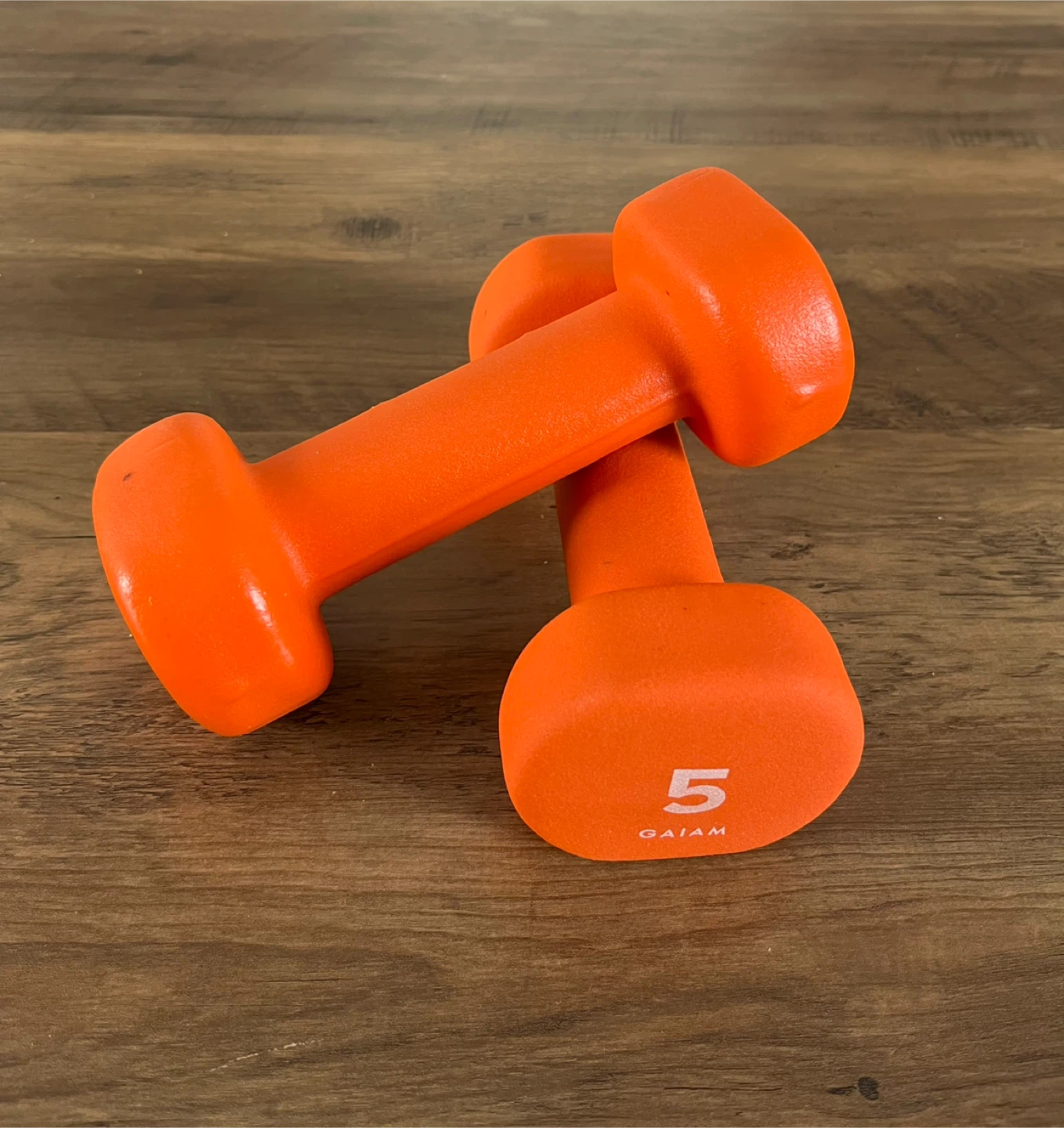 Gaiam 5 Pound Dumbbells (Pair) - Orange Neoprene - photo 2