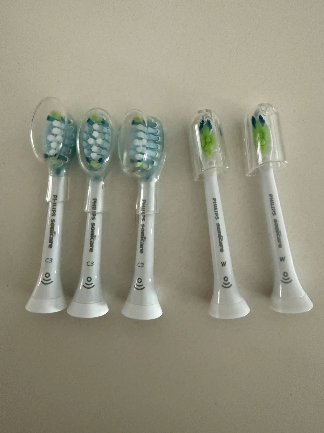 NEW Philips Sonicare Toothbrush Heads - 3x C3 + 2x W