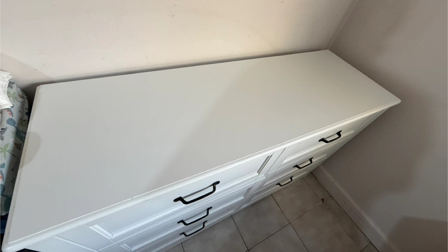 White Dresser with 6 Drawers