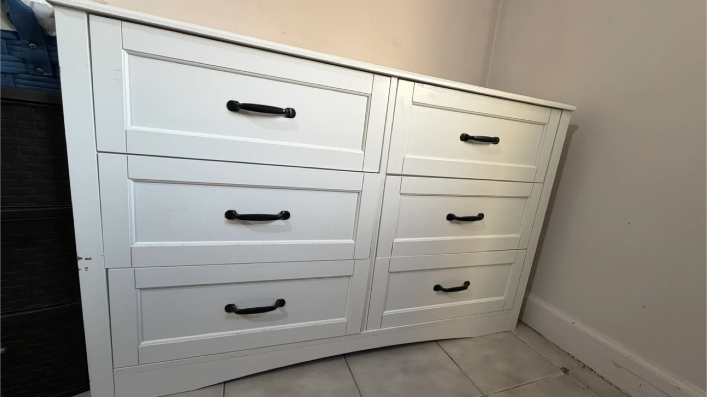White Dresser with 6 Drawers - photo 3