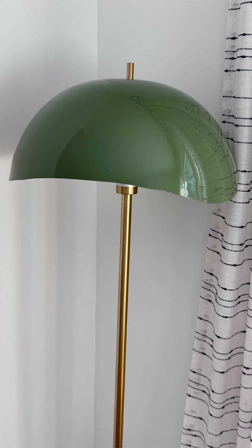 Green Dome Floor Lamp with Marble Base