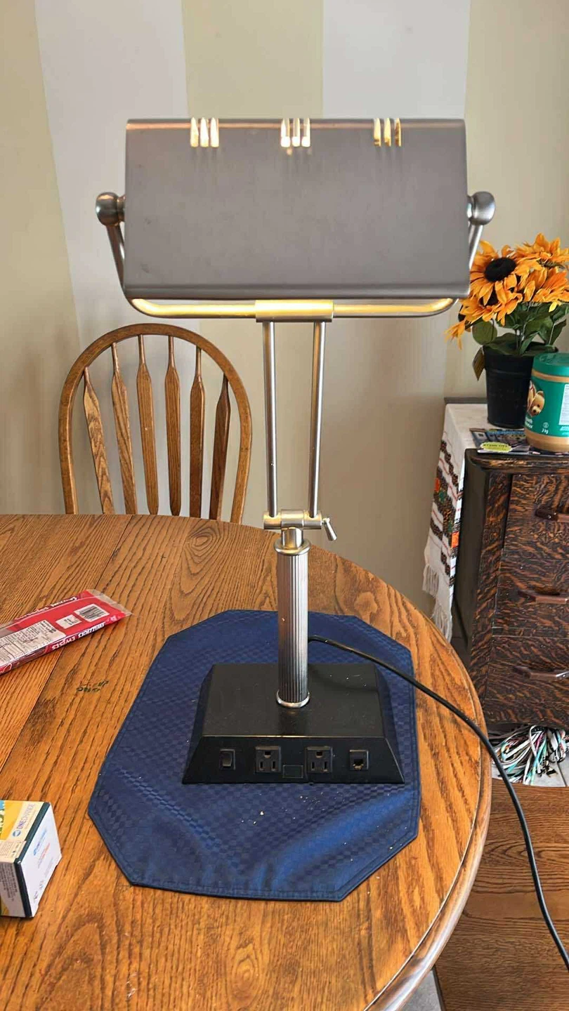 Banker's Lamp with Built-in Power Outlets - photo 2
