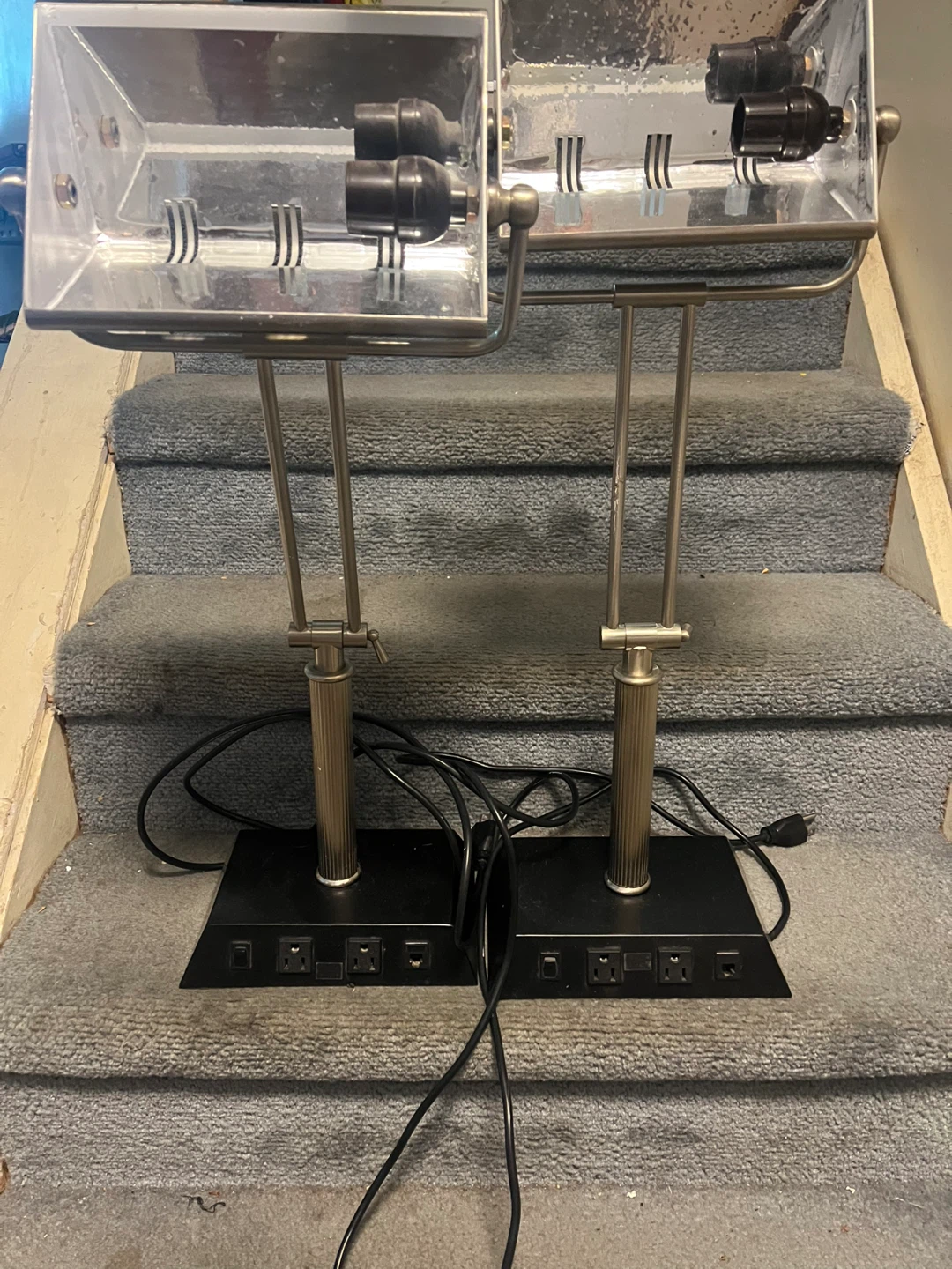 Banker's Lamp with Built-in Power Outlets
