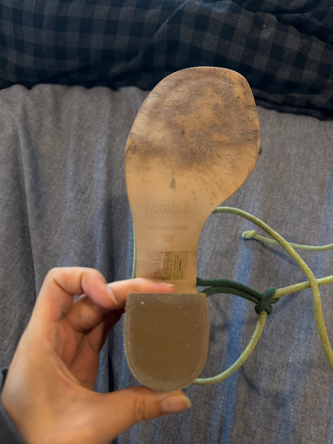 ALOHAS Green Suede Strappy Heeled Sandals Size 38 - photo 2