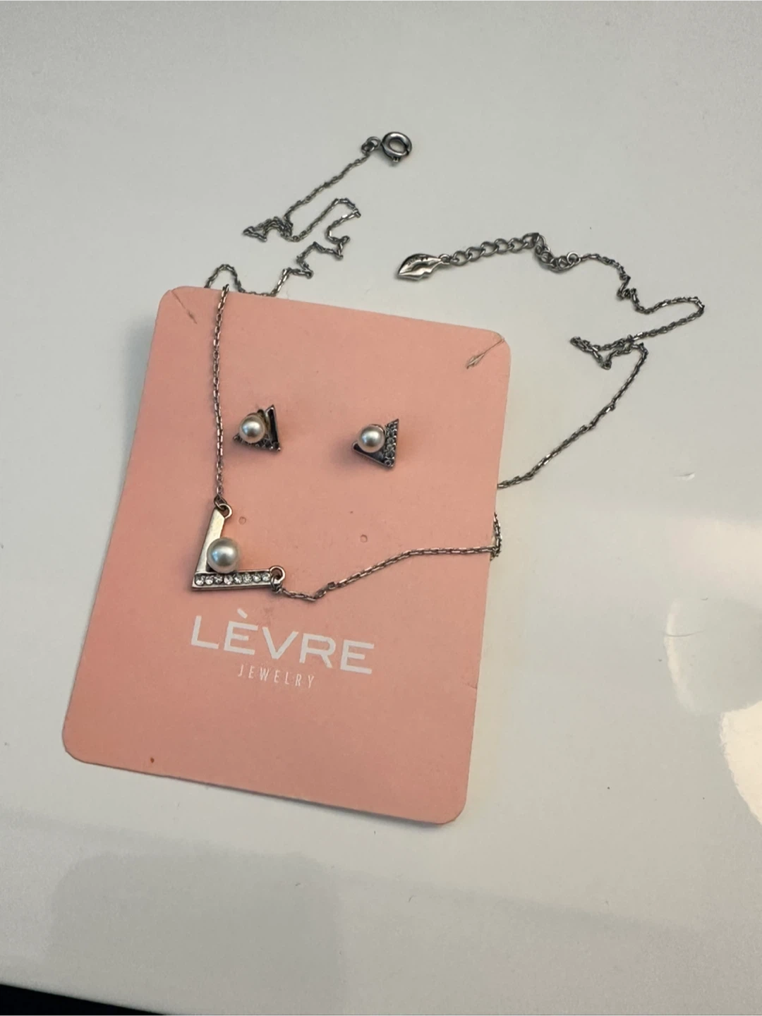 🇰🇷💍(Silver925) Lèvre Jewelry Pearl Necklace and Earrings Set