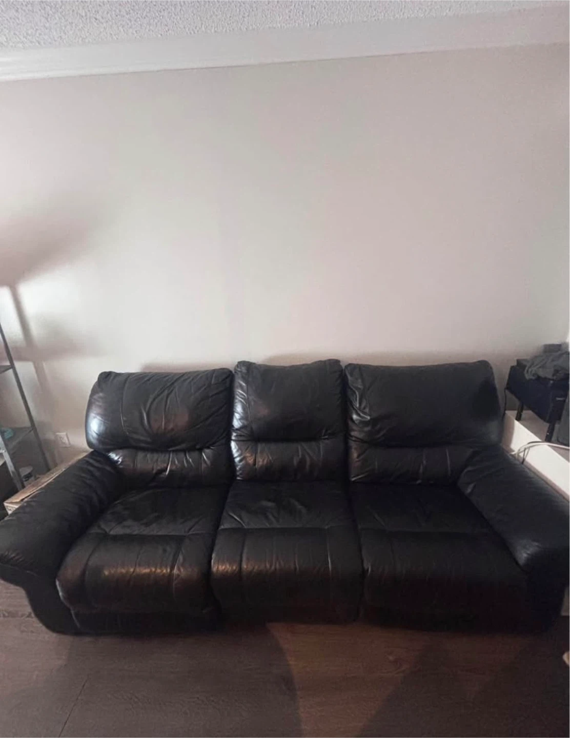 Black Leather Recliner Sofa
