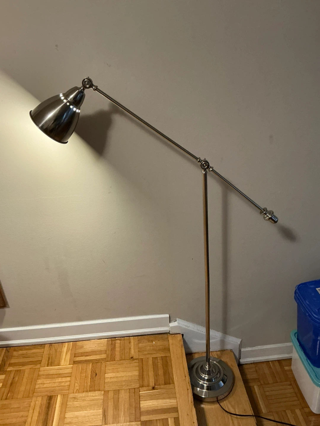Adjustable Silver Floor Lamp