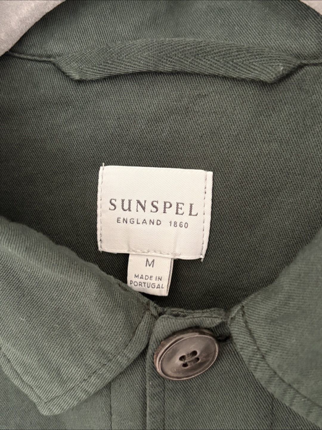 Sunspel Men's Dark Green Chore Jacket Size Medium - photo 2