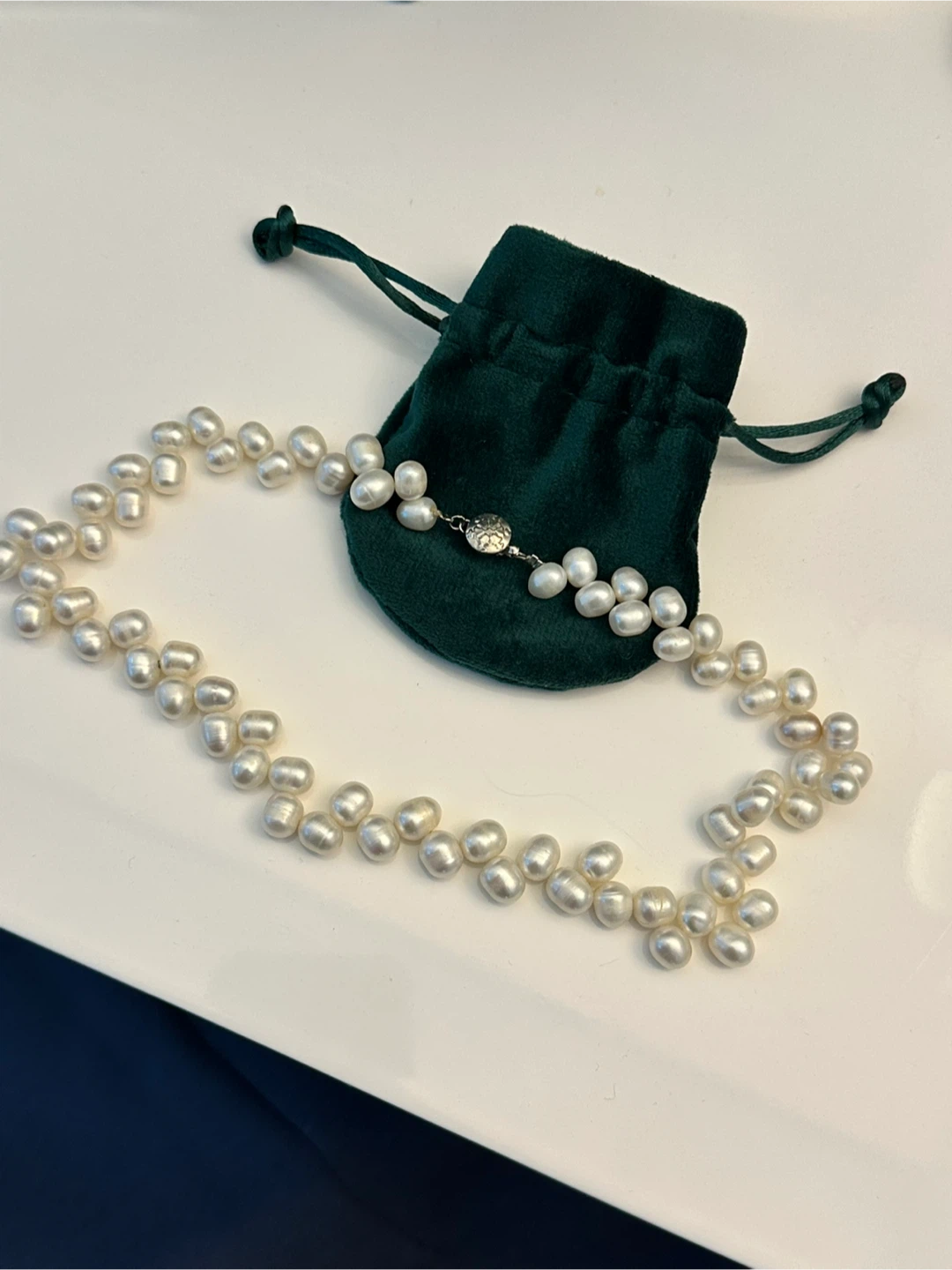 🇰🇷Freshwater Pearl Necklace with Velvet Pouch