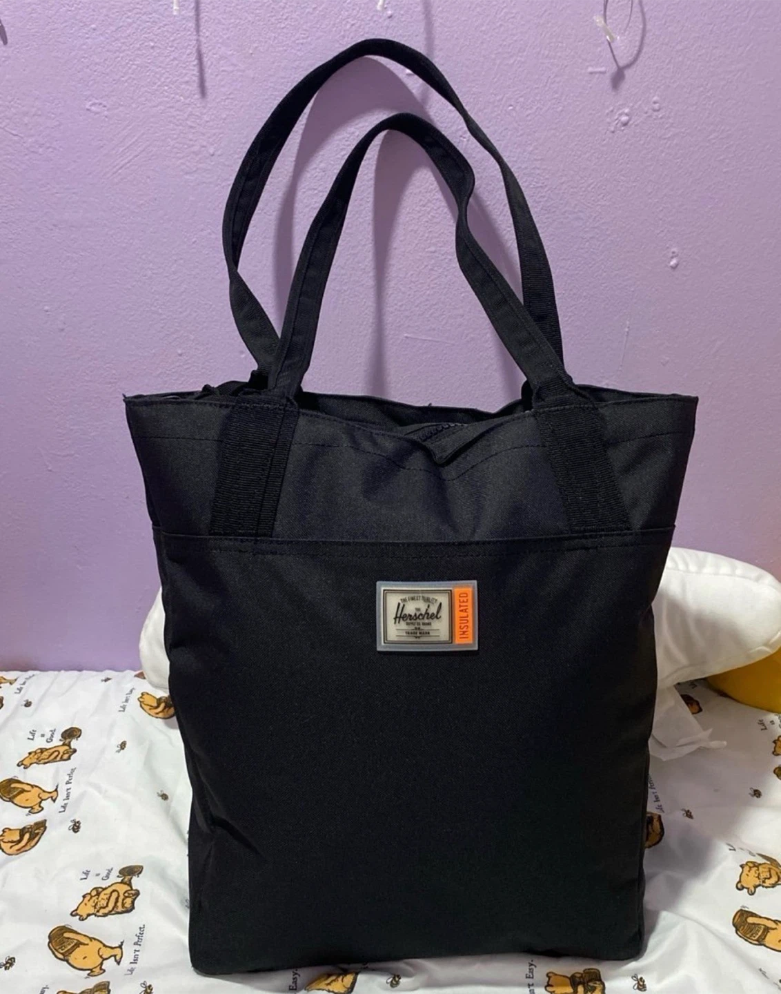 Herschel Black Insulated Tote Bag