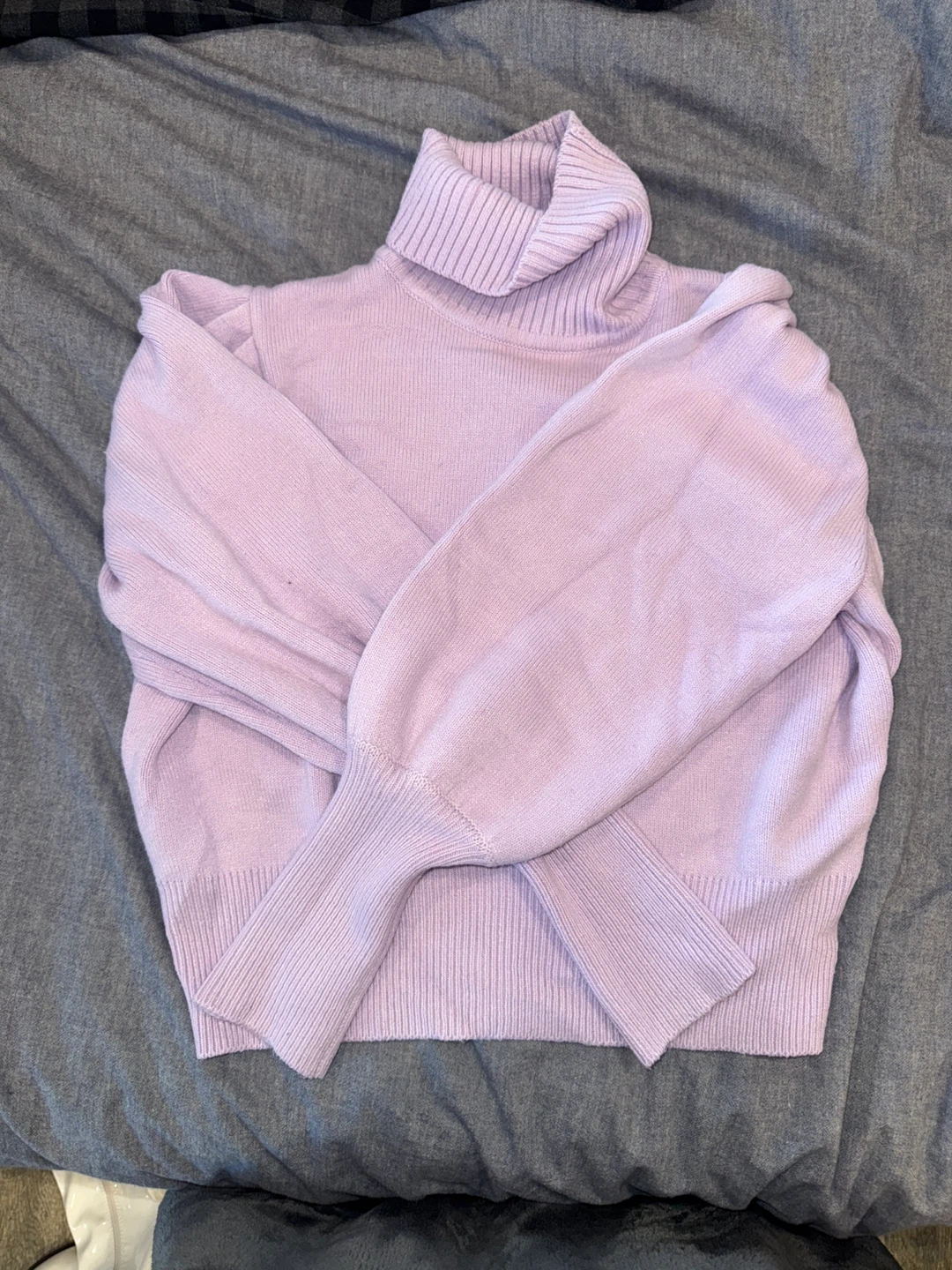 French Connection Purple Turtleneck Sweater Sleeves