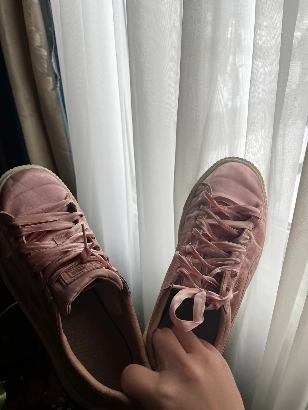 Puma Basket Platform Satin Pink Sneakers - photo 2