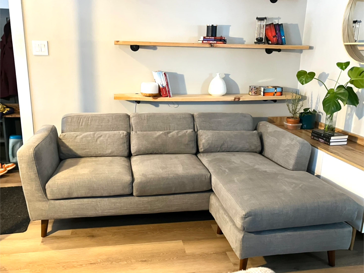 Structube Sectional Sofa - Grey(Like new)