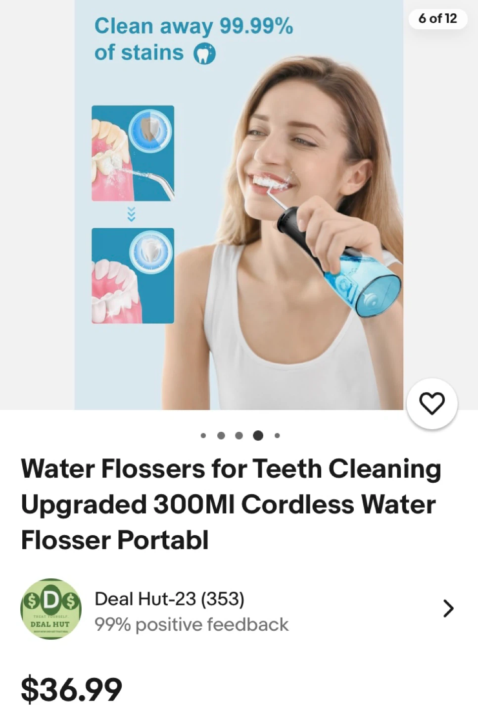 OPERAN Cordless Water Flosser for Teeth Cleaning - 300ml - photo 5