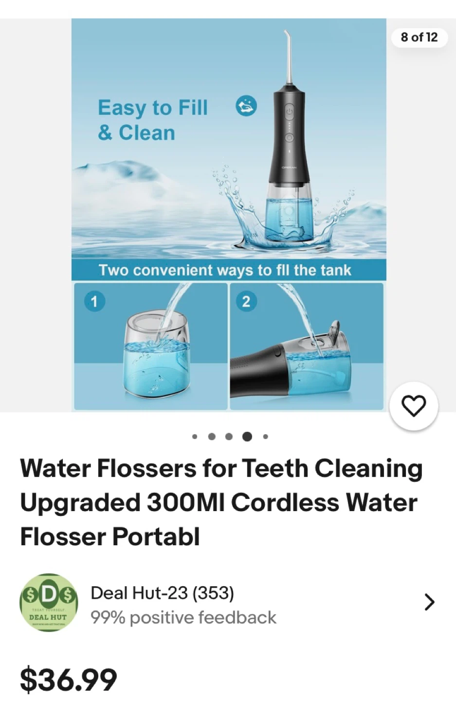 OPERAN Cordless Water Flosser for Teeth Cleaning - 300ml - photo 4