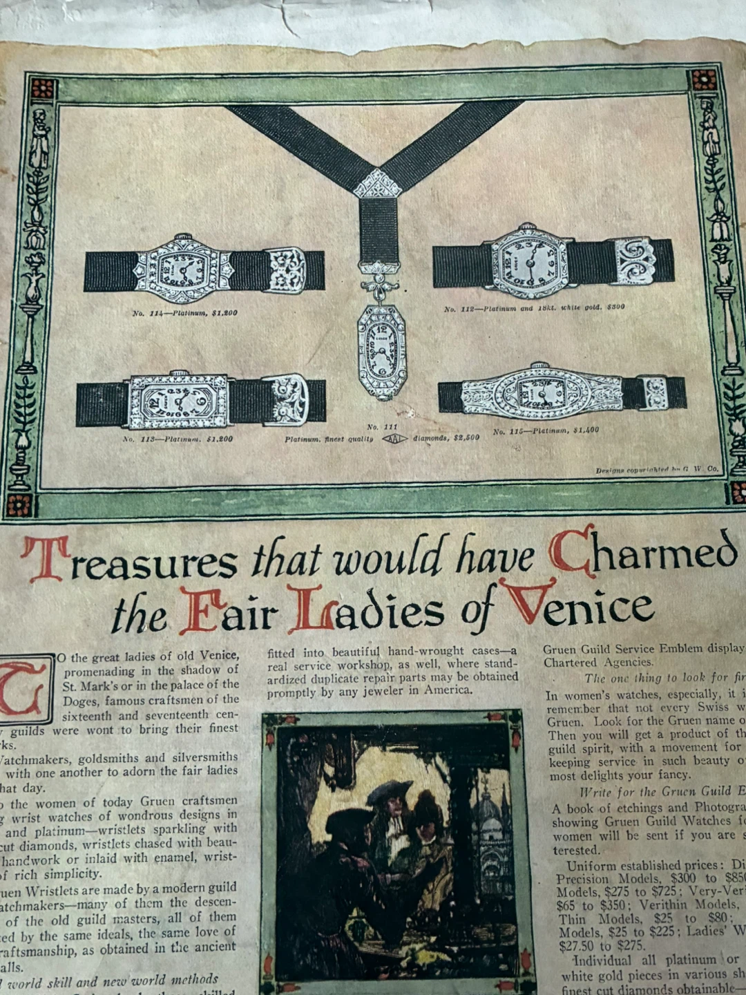 1920s art deco Gruen Guild Watches Ad watch jewelry vintage - photo 3