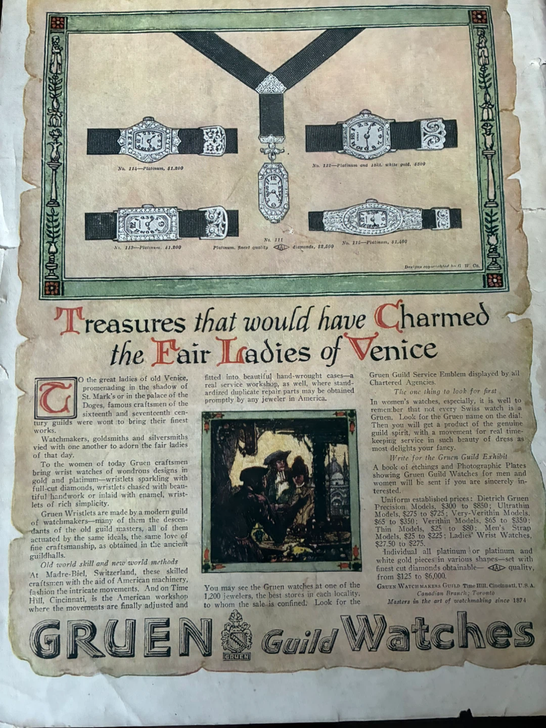 1920s art deco Gruen Guild Watches Ad watch jewelry vintage - photo 2