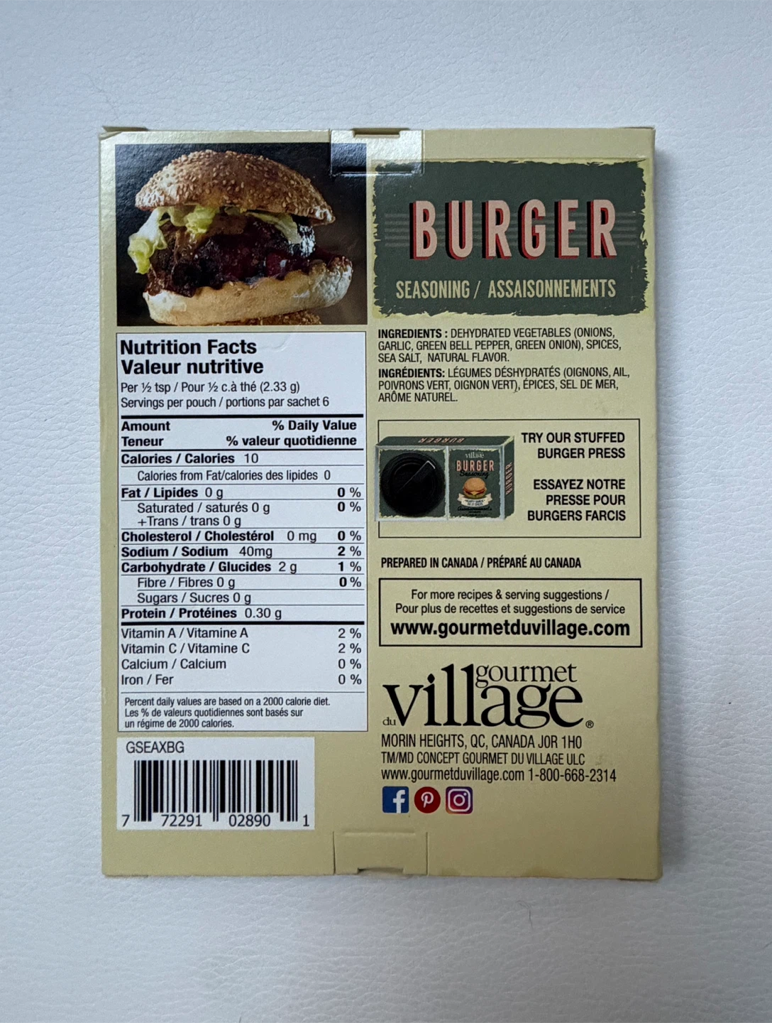 Gourmet Village Burger Seasoning - 14g - photo 2