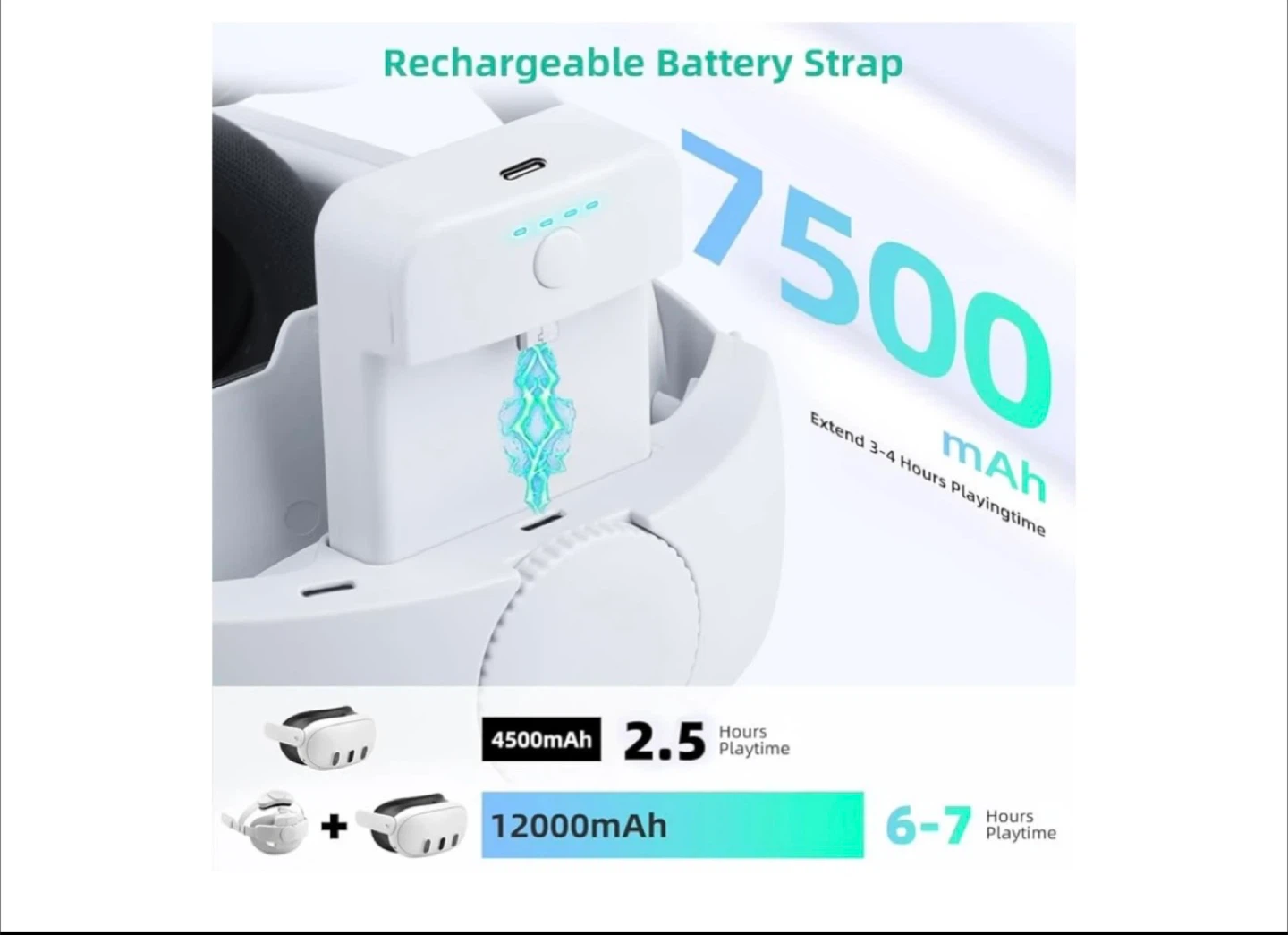 Rechargeable Battery Strap for Meta Quest 2 & Quest 3 - photo 3