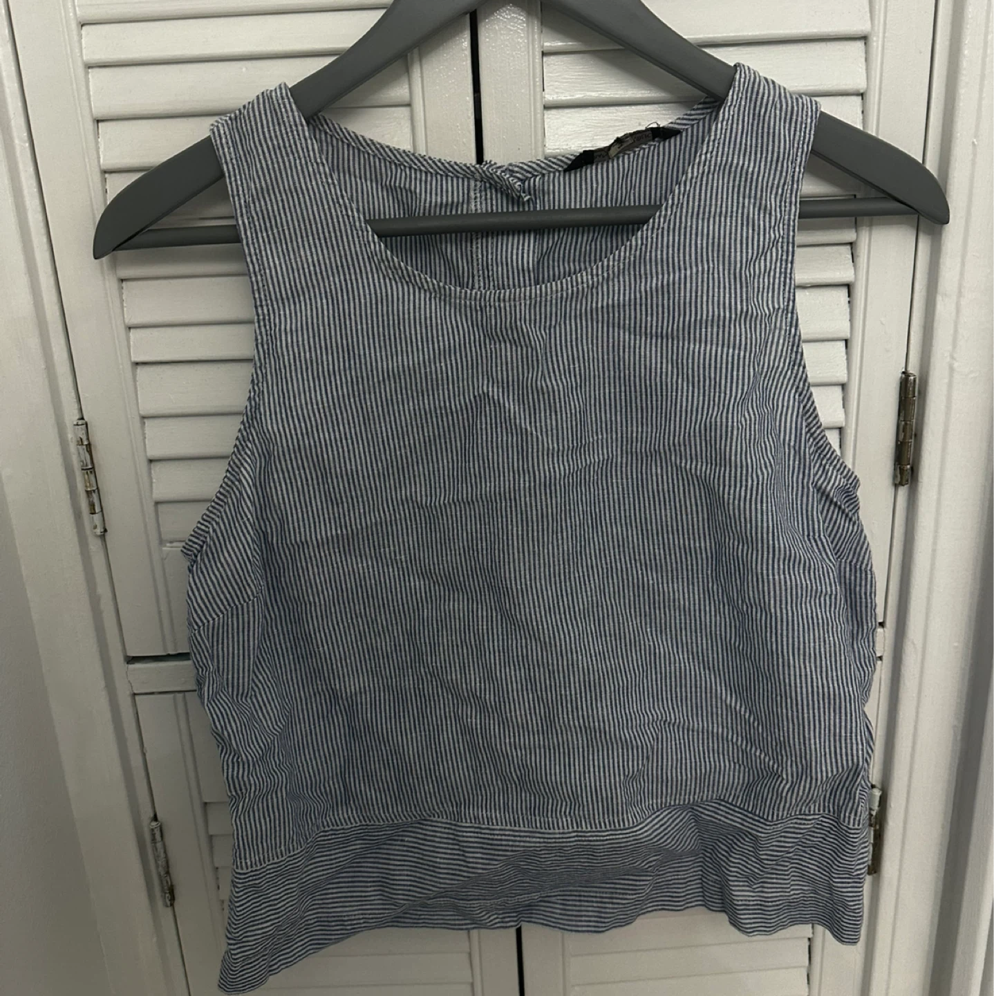Banana Republic Blue and White Striped Sleeveless Top