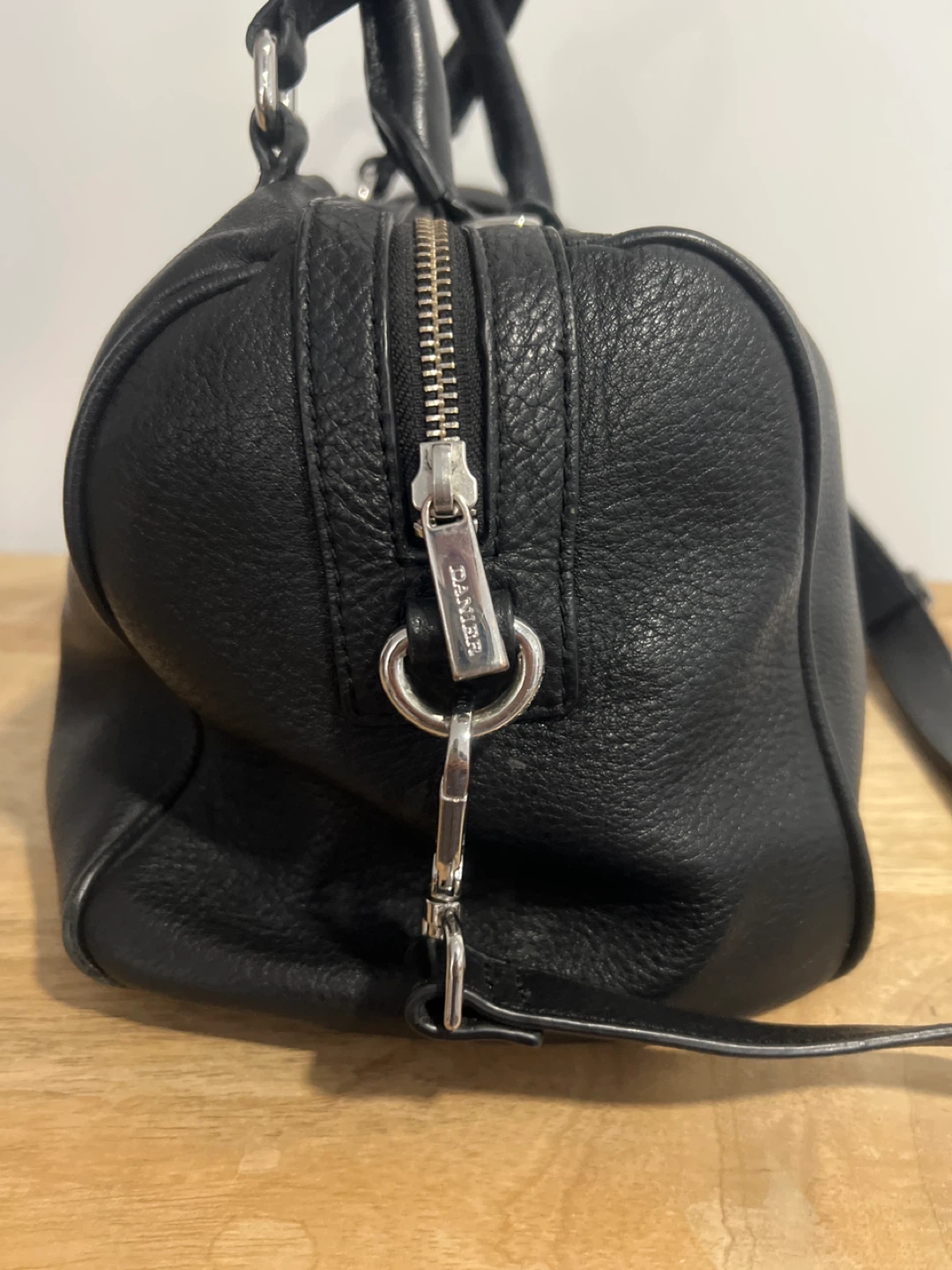 DANIER Black Leather Satchel Bag with Tassel - photo 2