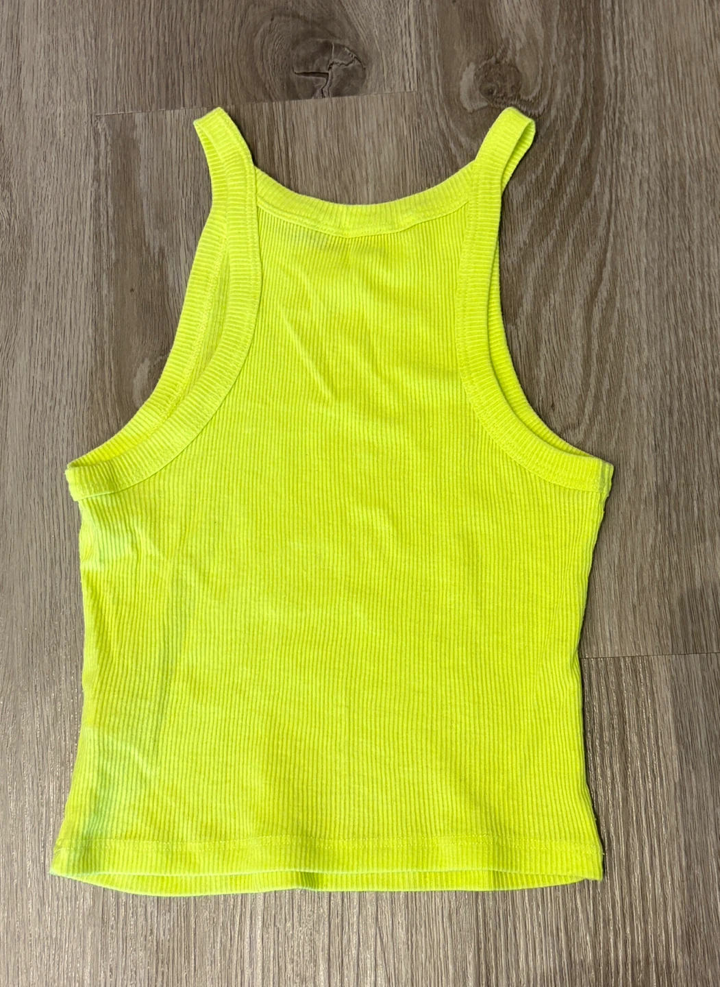 Bluenotes Neon Yellow/Green Ribbed Halter/Tank Top - photo 2