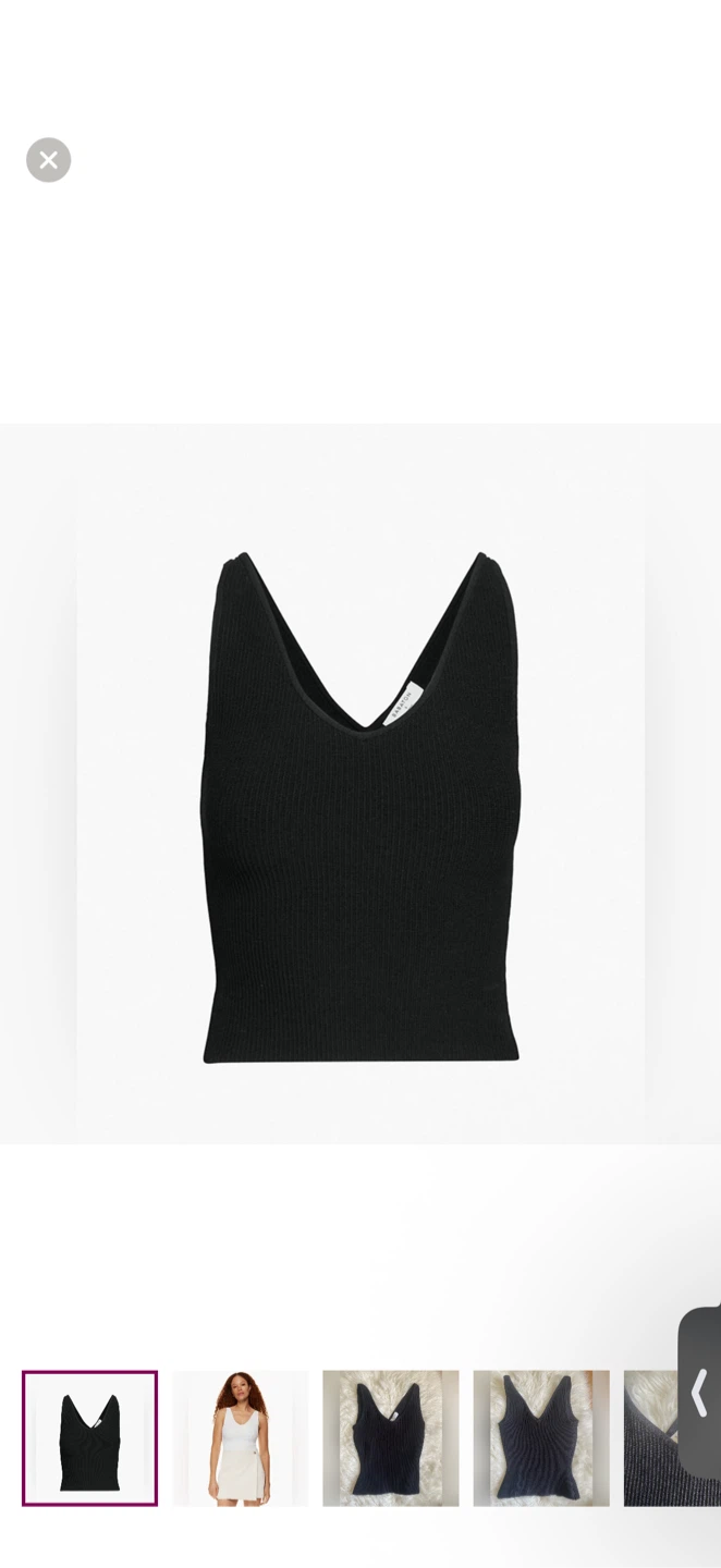 Babaton Black Sculpt Knit V-Neck Tank