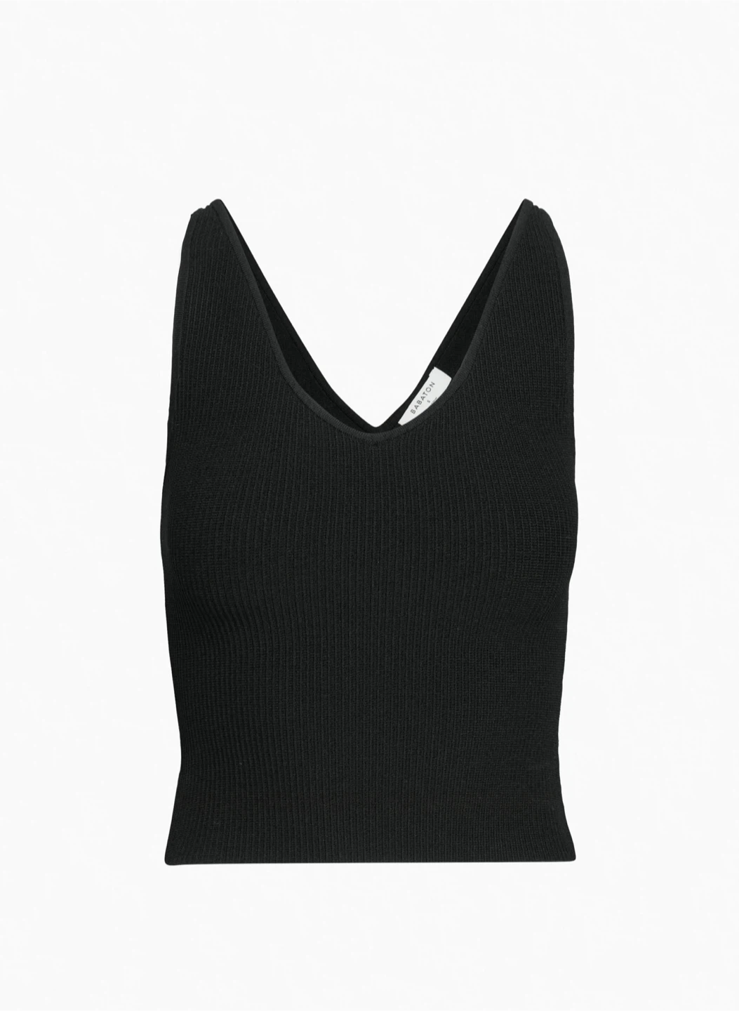Babaton Black Sculpt Knit V-Neck Tank - photo 5