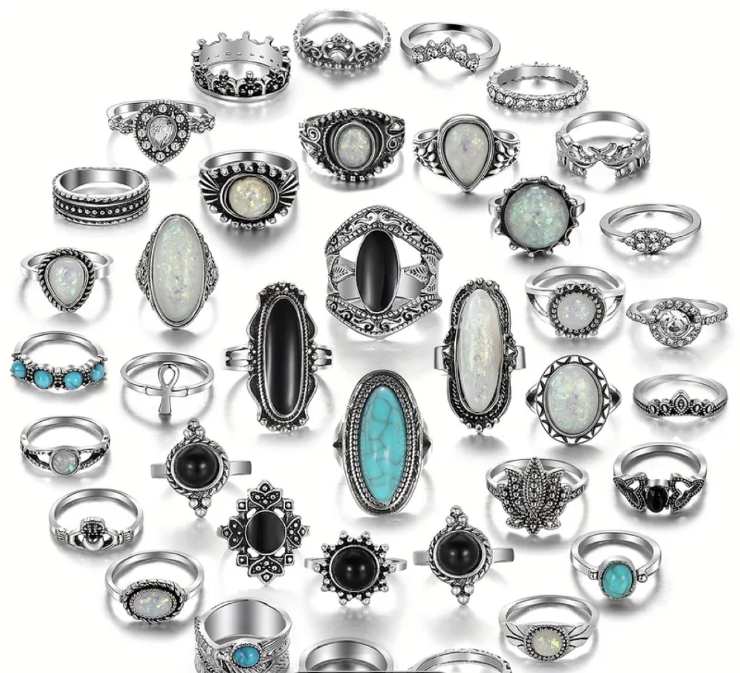 Brand New-price of Each-Assorted Bohemian Silver-Tone Rings - photo 2