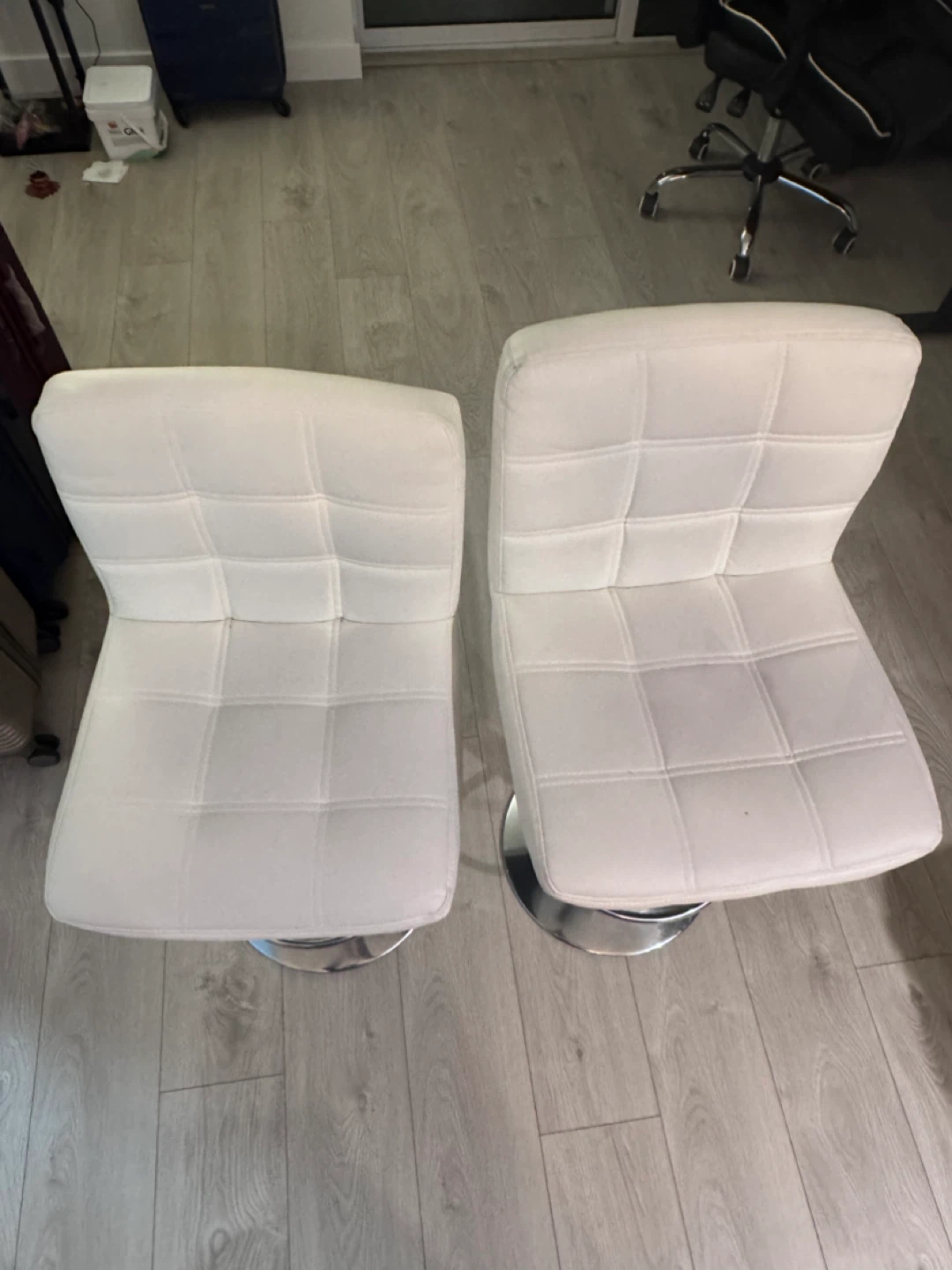 2 White Adjustable Bar Stools - photo 3