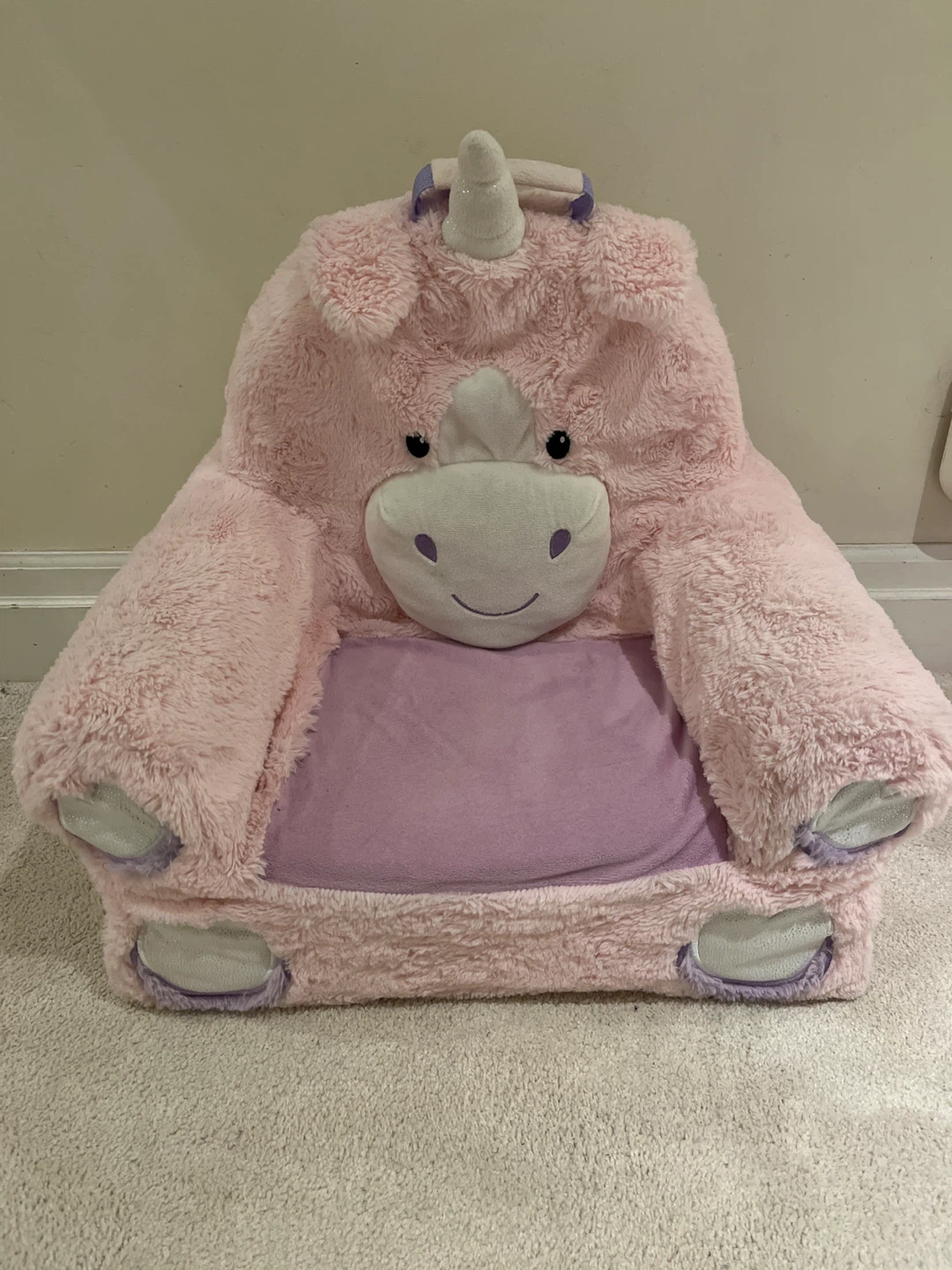 Pink Plush Unicorn Kids Seat