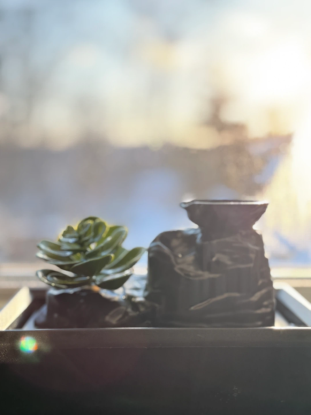 Tabletop Waterfall with LED Light & Faux Succulent - photo 3