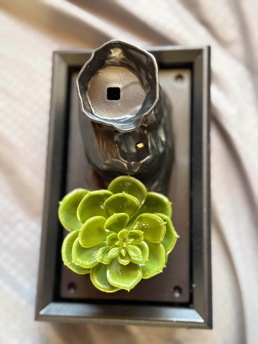 Tabletop Waterfall with LED Light & Faux Succulent - photo 2