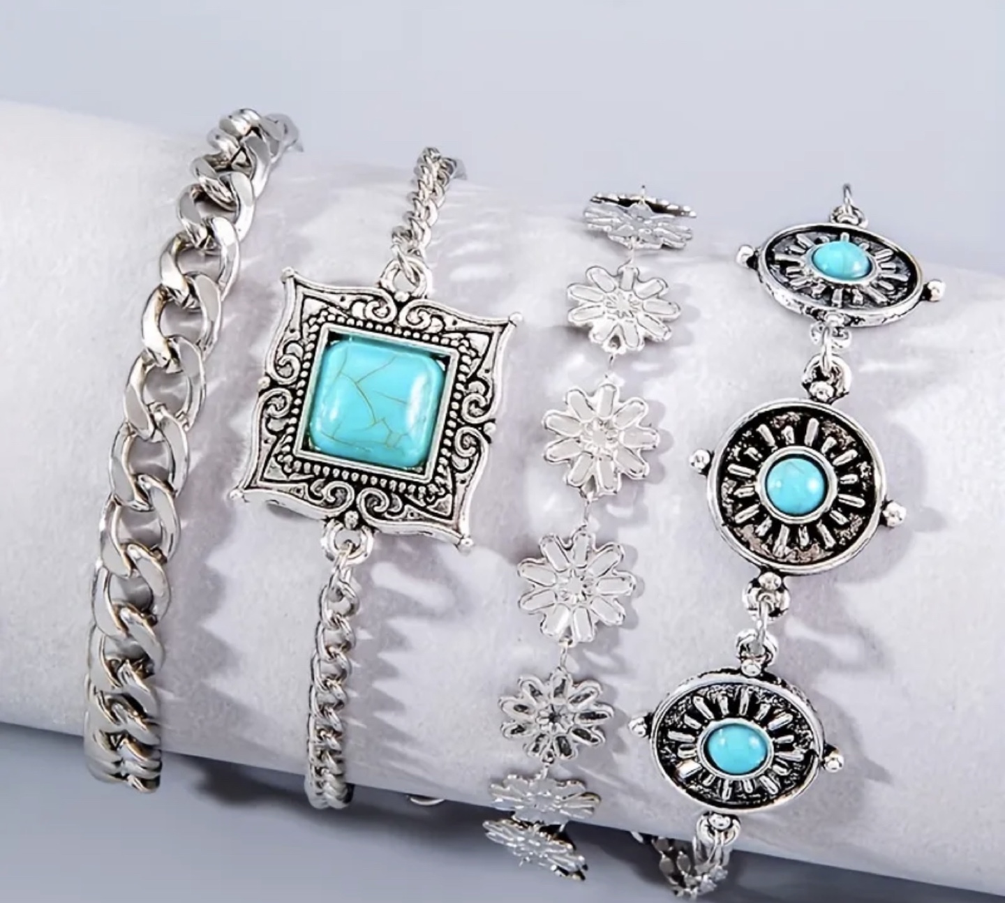 Brand New-Boho Turquoise Stone Bracelet Set (price of Each) - photo 3