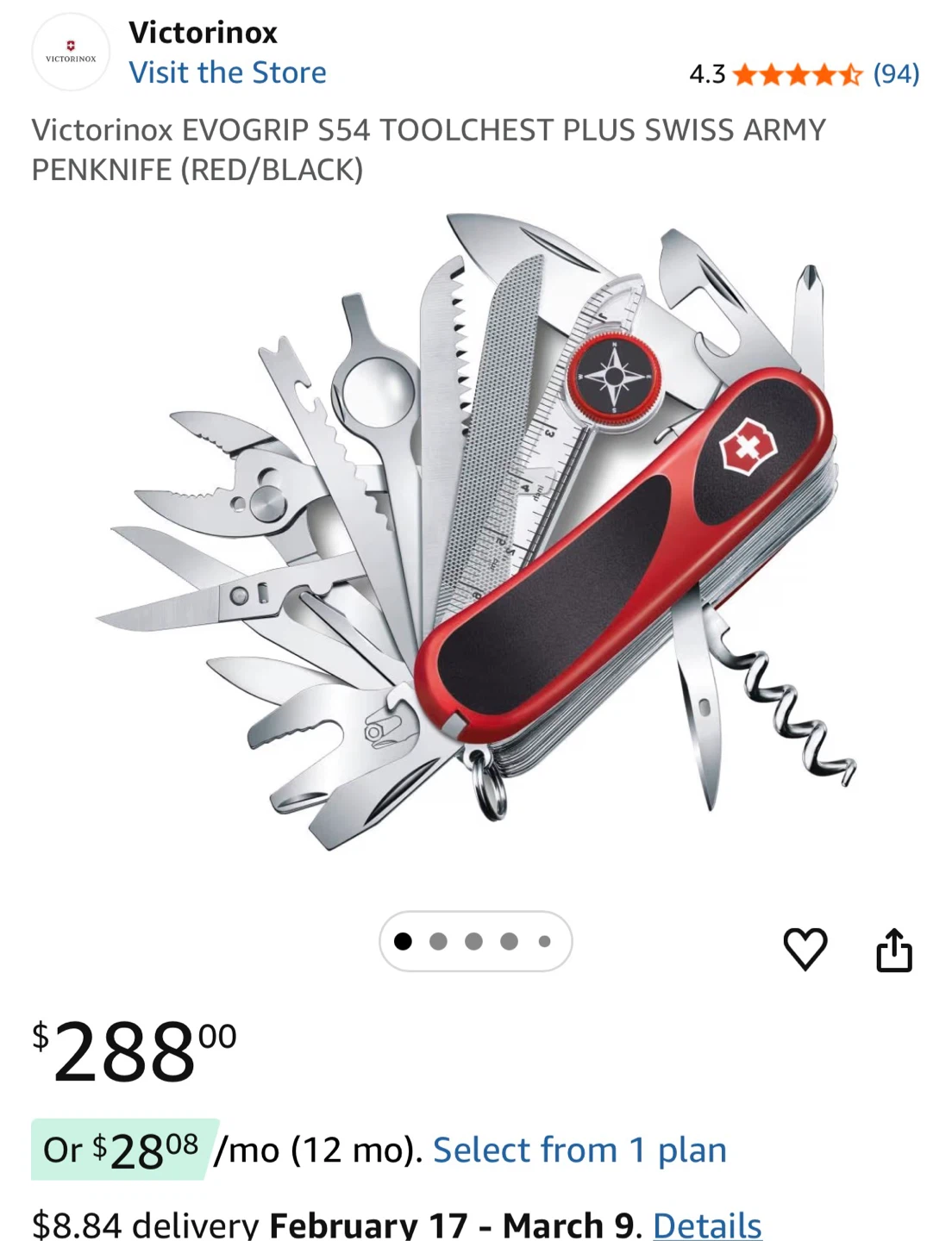 Victorinox EVOGRIP S54 Toolchest Plus Swiss Army Pocket Knife