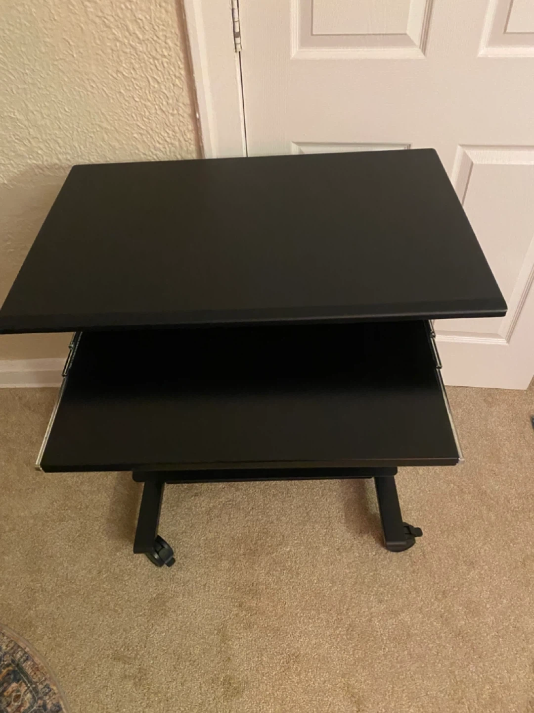 Black Rolling Standing Desk with Keyboard Tray - photo 3