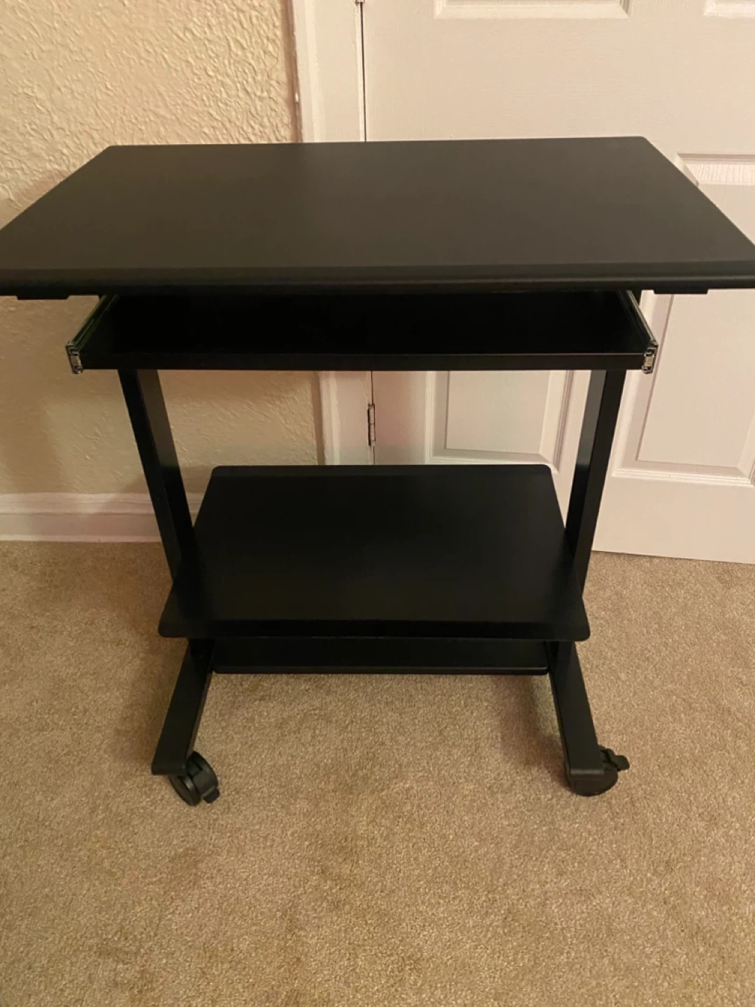 Black Rolling Standing Desk with Keyboard Tray - photo 2