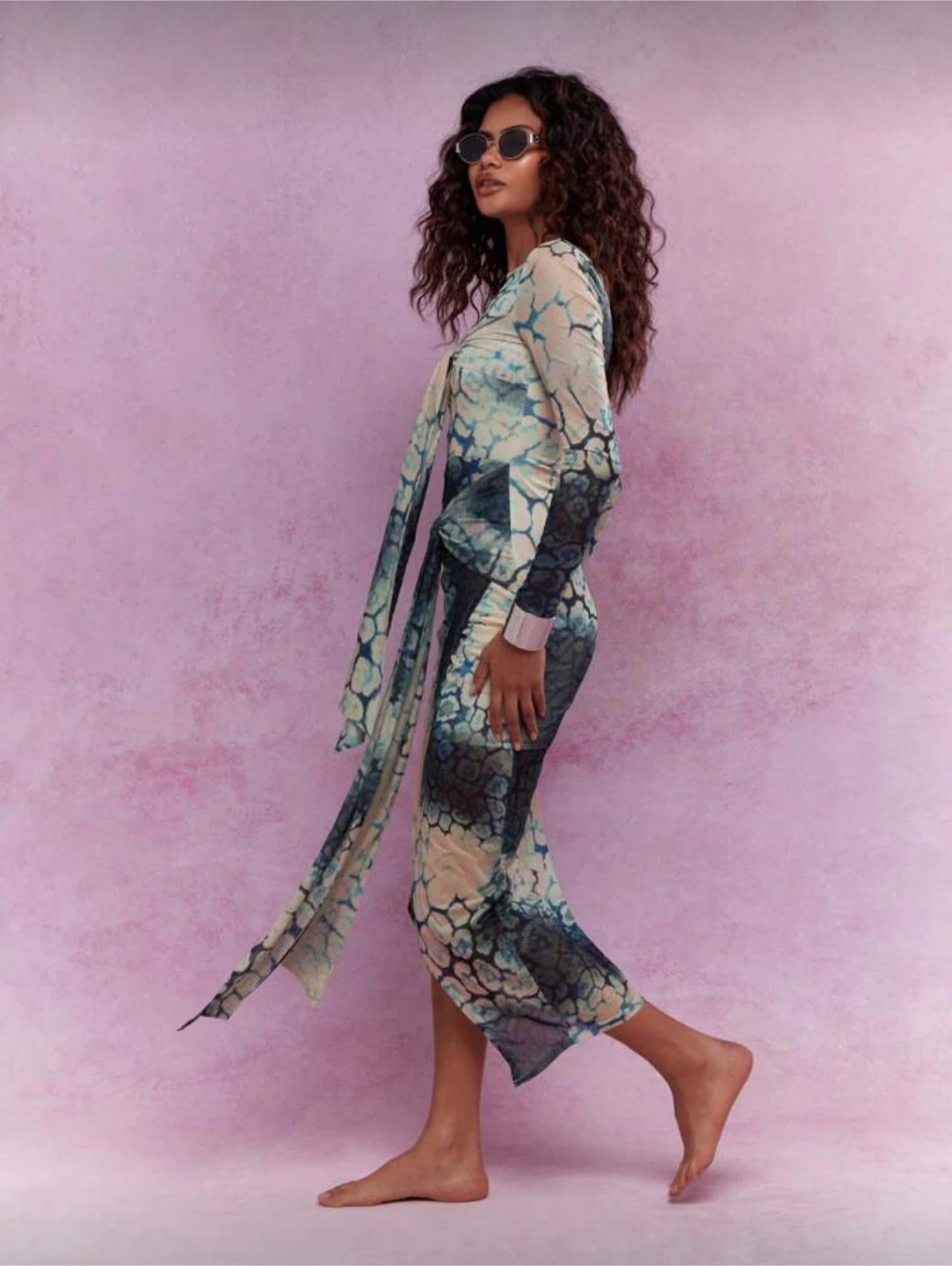 Women's Long Sleeve Printed Maxi Dress - photo 2