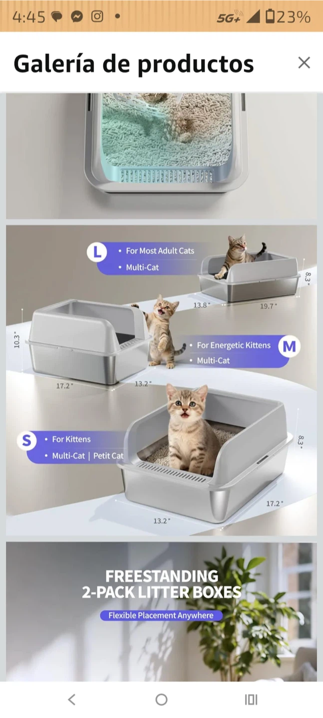 Freestanding 2-Pack Litter Boxes for Cats & Kittens - Size S - photo 2