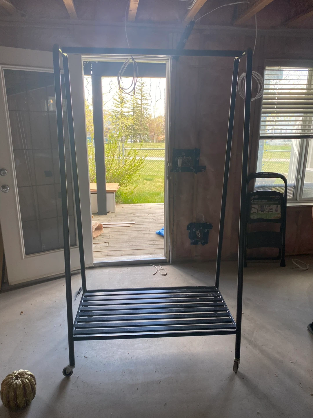 Black Metal Rolling Clothes Rack - photo 4