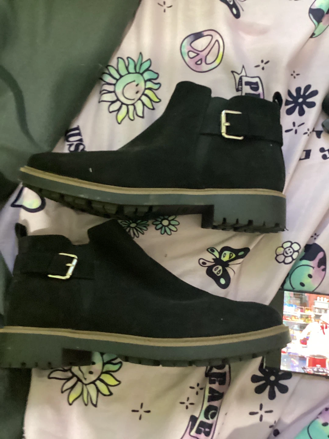 Black Ankle Boots with Buckle Detail - photo 2