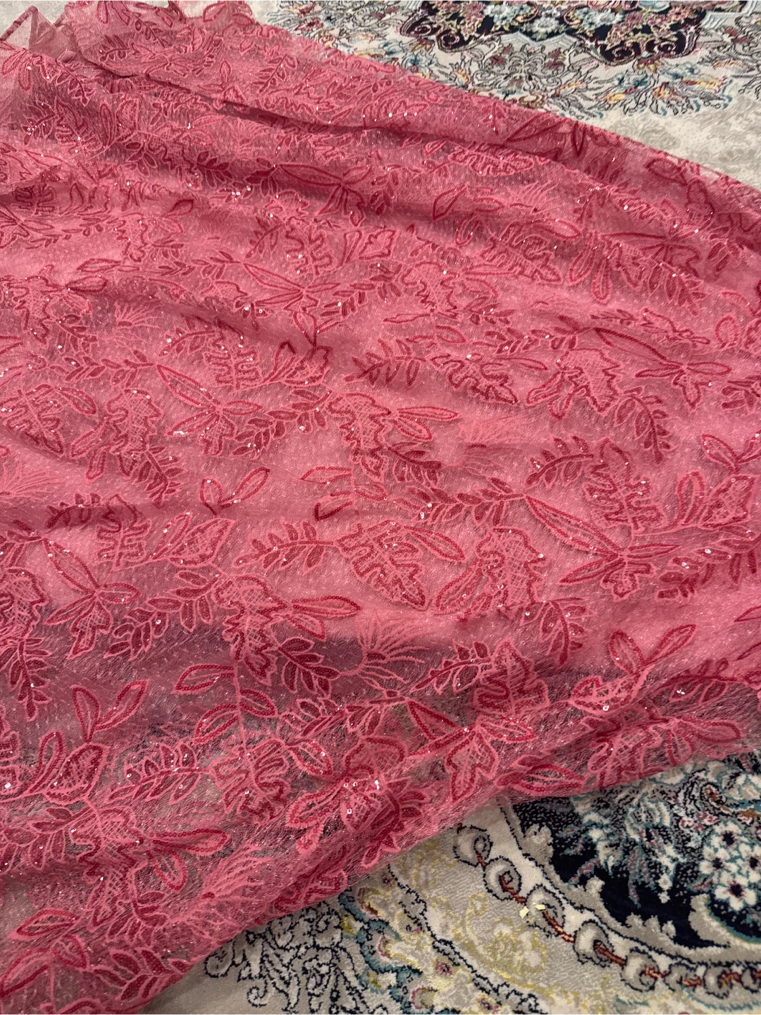 AIMAKA Pink Beaded Lace Gown Dress XXL - photo 4