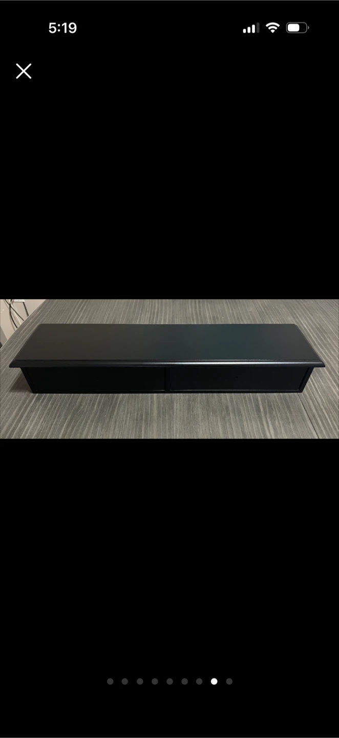 Black Wall Mounted Shelf with Two Drawers - photo 3