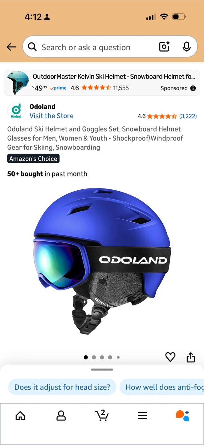 Odoland Kelvin Ski Helmet - Klein Blue, Size S - photo 3