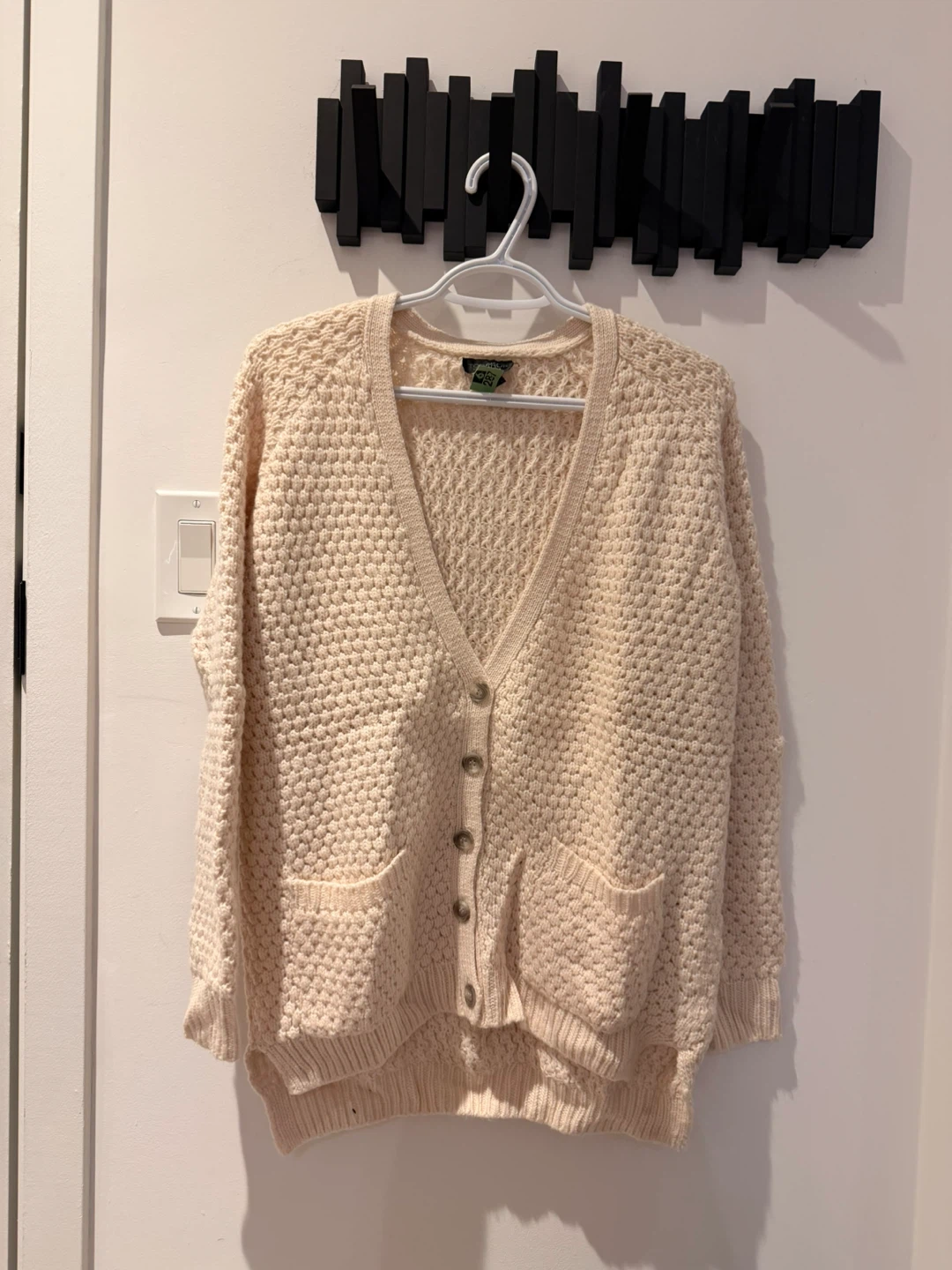 TOPSHOP Cream Knit Cardigan Sweater