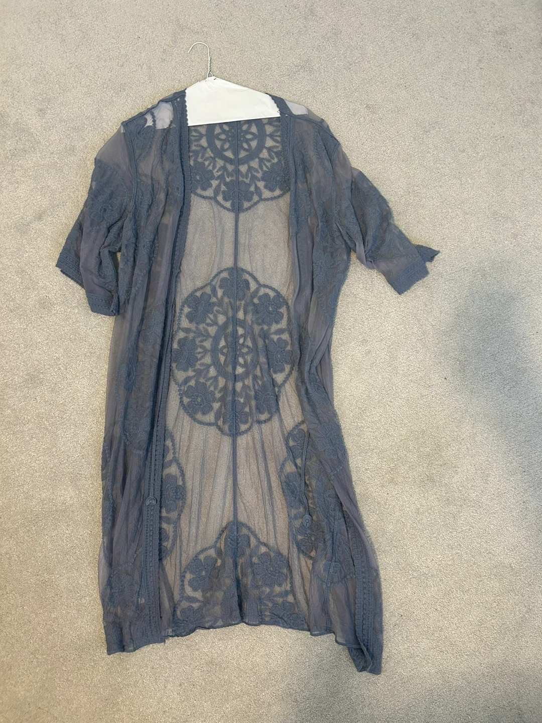 Sheer Lace Duster Cardigan