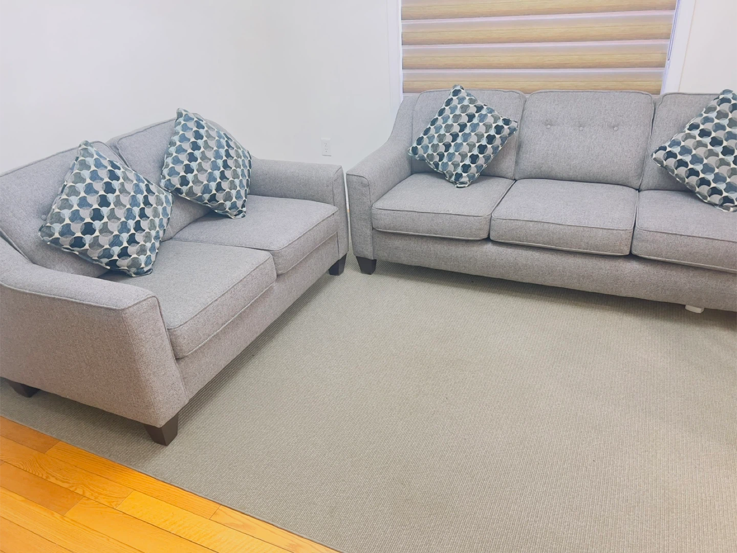 Grey Fabric Sofa Set